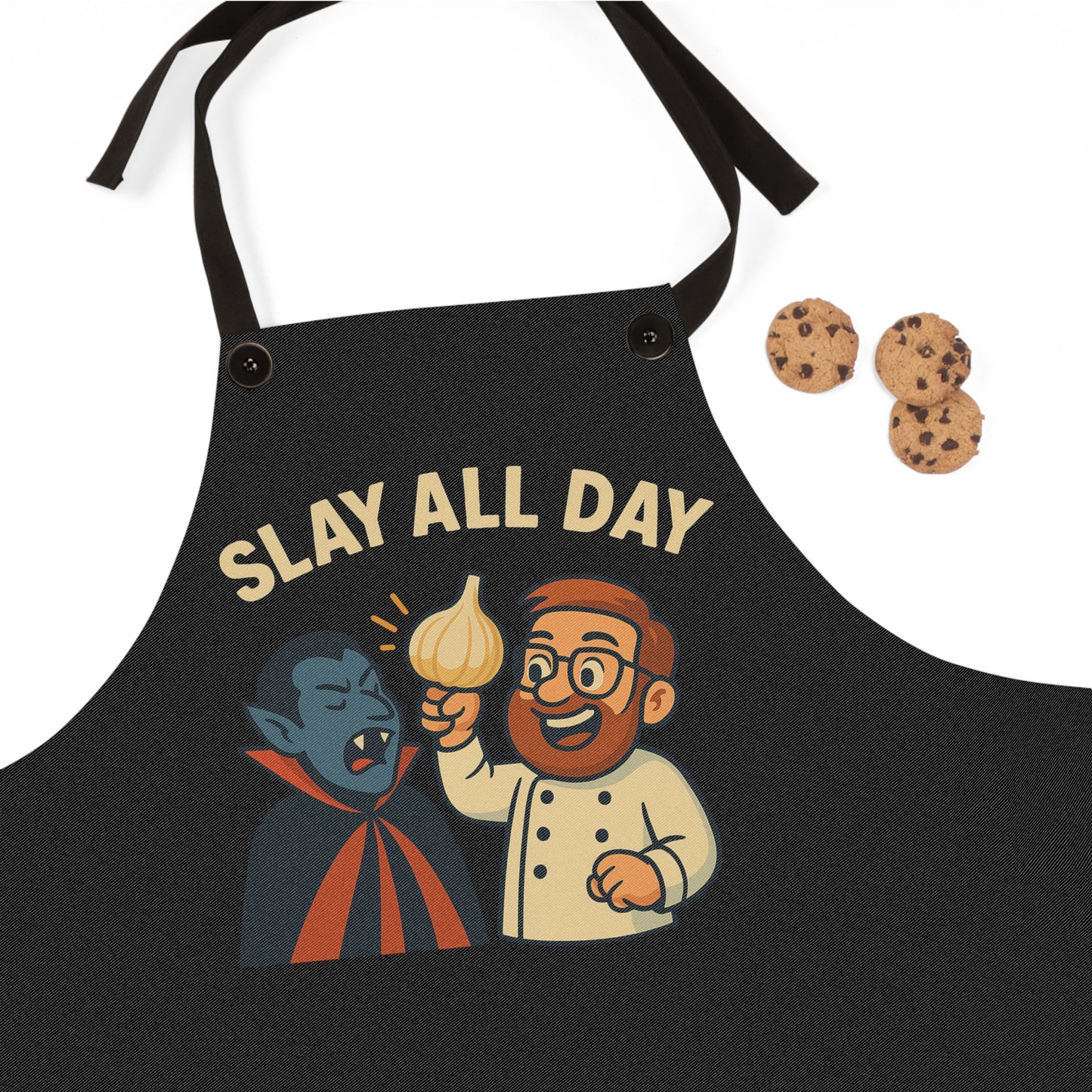 Slay All Day- Charming Cooking Apron for Food Lovers, Funny Gift for Home Chefs, Unique Kitchen Decor, Perfect for Family Gatherings