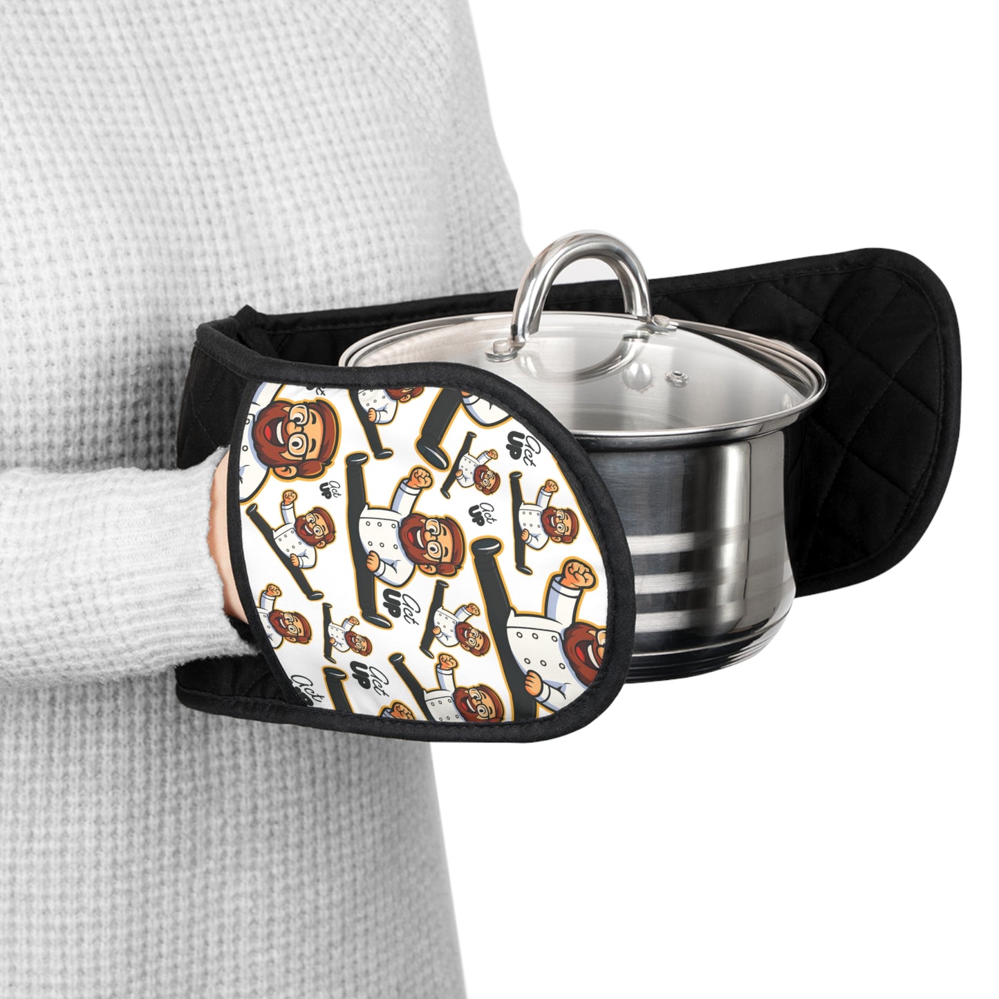 Kitchen Oven Mitts with Fun Cooking Designs, Baking Gifts, Home Decor, Unique Gift for Cooks, Accessories for Chefs