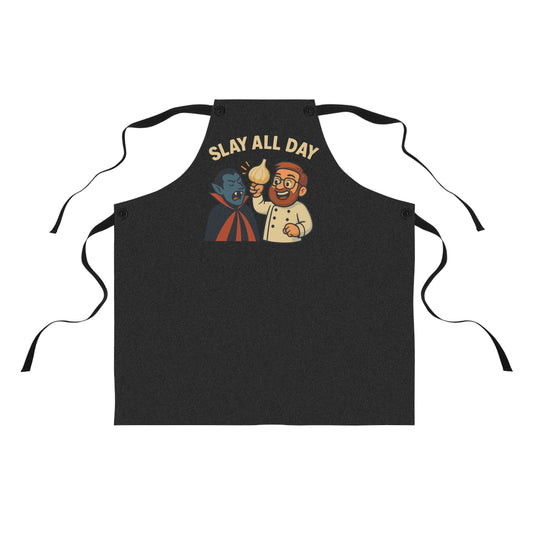 Slay All Day- Charming Cooking Apron for Food Lovers, Funny Gift for Home Chefs, Unique Kitchen Decor, Perfect for Family Gatherings