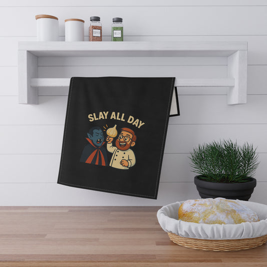Funny Kitchen Tea Towels, Slay All Day Dish Towels for Halloween, Cooking Gift for Chefs, Home Decor, Unique Kitchen Accessories