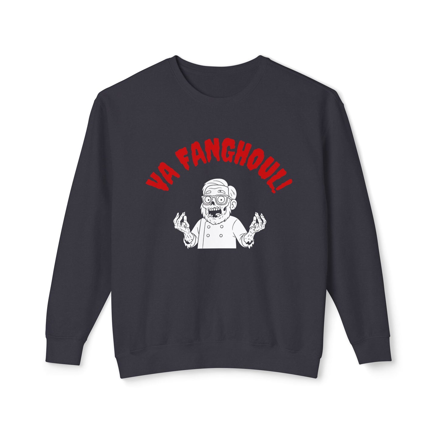 Funny Graphic Crewneck Sweatshirt for Casual Wear, Gift for Friends, Halloween Apparel, Comfortable Unisex Sweatshirt, VA FANGHOULI Design