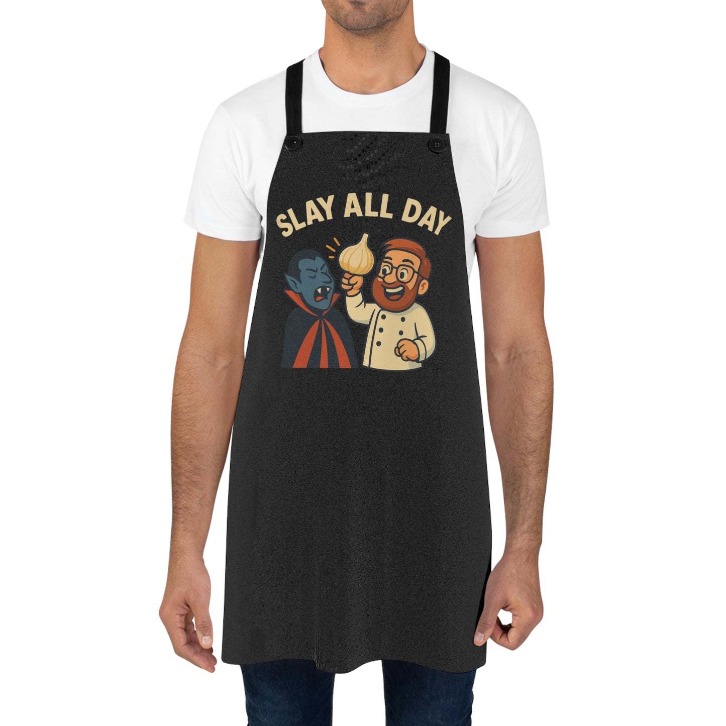 Slay All Day- Charming Cooking Apron for Food Lovers, Funny Gift for Home Chefs, Unique Kitchen Decor, Perfect for Family Gatherings
